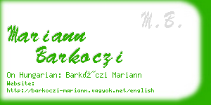 mariann barkoczi business card